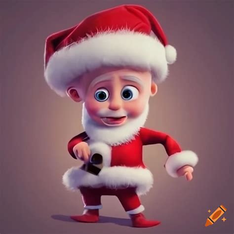 Cute toddler santa claus in pixar style on Craiyon
