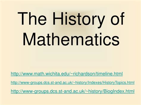 PPT - The History of Mathematics PowerPoint Presentation, free download ...