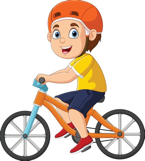 Cute little boy cartoon riding bicycle 15219504 Vector Art at Vecteezy