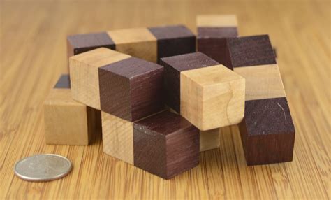 Wooden Stacking Tetris Puzzle Cube 3x3 Brainteaser quixcraft Puzzle 2 ...