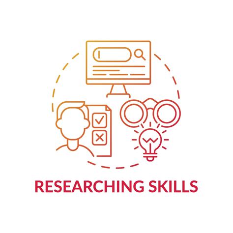 Researching skills red gradient concept icon 2210452 Vector Art at Vecteezy