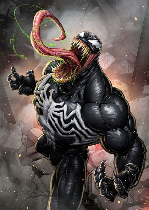 HD wallpaper: Marvel Venom digital wallpaper, Patrick Brown, mist ...