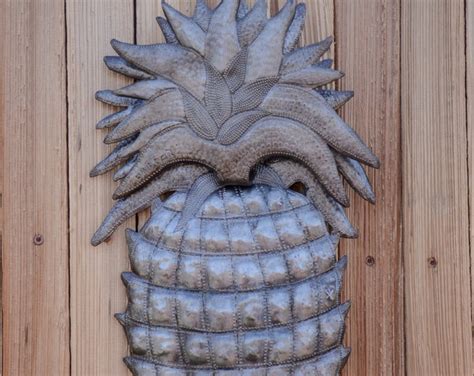 Pineapple, Welcome Home Wall Hanging Plaque, Tropical Festive Decorations, Handmade in Haiti 9 X ...