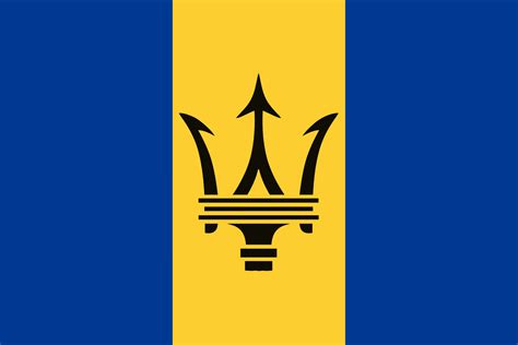 Barbados with a Maserati-fied Trident : r/vexillology