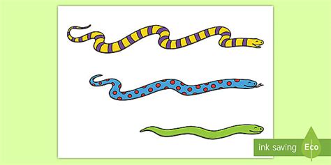 Snakes of Varying Lengths Cut Outs (l'enseignant a fait)