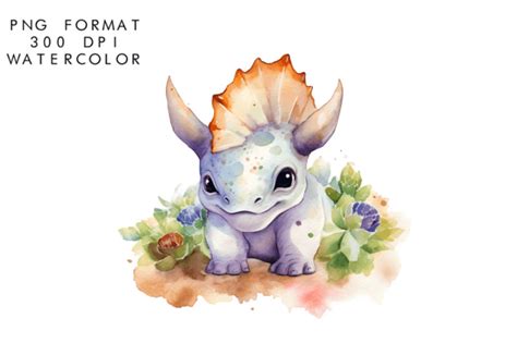 Watercolor Baby Dinosaurs Clipart Graphic by WatercolorByKr · Creative Fabrica