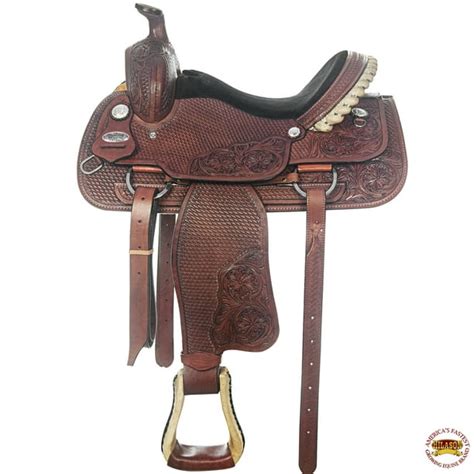 15 In Western Horse Saddle Leather Ranch Roping Cowboy Hilason - Walmart.com - Walmart.com