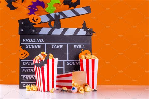 Halloween cinema party background | Holiday Stock Photos ~ Creative Market