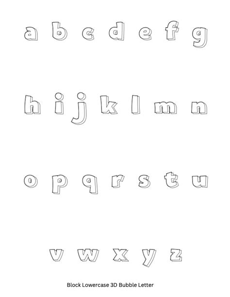 Bubble Letters Alphabet (19 Printable Font Styles)