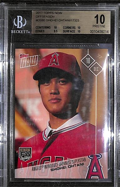 Lot Detail - 2017 Topps Now Shohei Ohtani Rookie Card Graded BGS 10 Pristine! (His Only 2017 ...