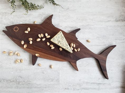 Serving Board Fish Shape, Coastal Fish Decor, Walnut Wood by MyOldWhiskeyWorkshop on Etsy Clay ...