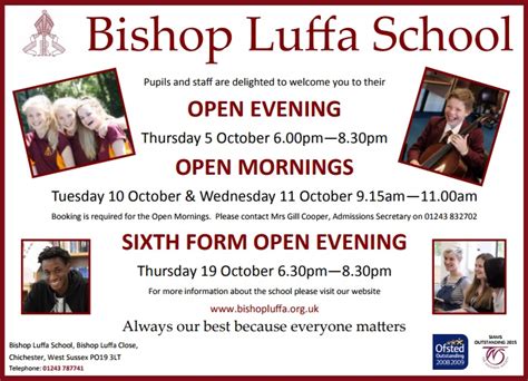 Bishop Luffa School Opening Morning and Evenings – The Village Magazine