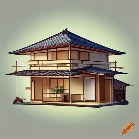 Japanese style house design on Craiyon