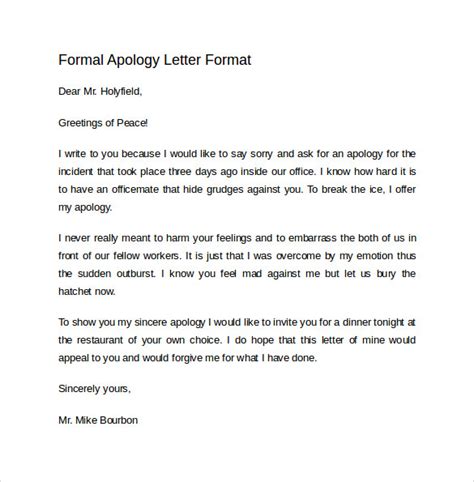 Letter To Say Sorry For Your Needs - Letter Template Collection