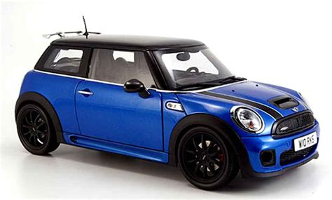 Diecast model cars Mini Cooper JCW 1/18 Kyosho r56 bleu - Alldiecast.us