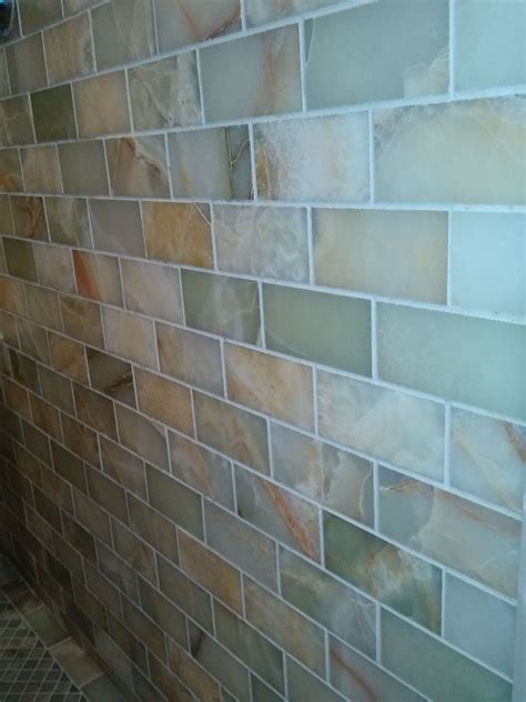 light green onyx 2x4 wal | Herringbone backsplash, Colorful backsplash, Backsplash designs