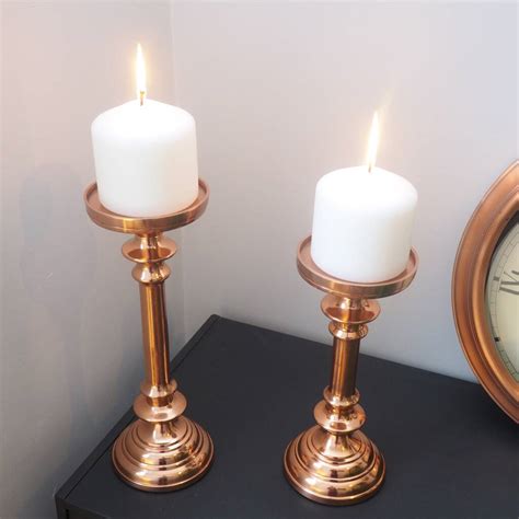 Rose Gold Candle Holder Two Sizes By Za Za Homes | notonthehighstreet.com