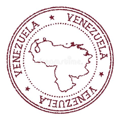 Venezuela Round Rubber Stamp with Country Map. Stock Vector - Illustration of design, aged ...