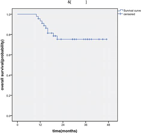 Overall survival time of 45 patients with operable HER2-positive... | Download Scientific Diagram