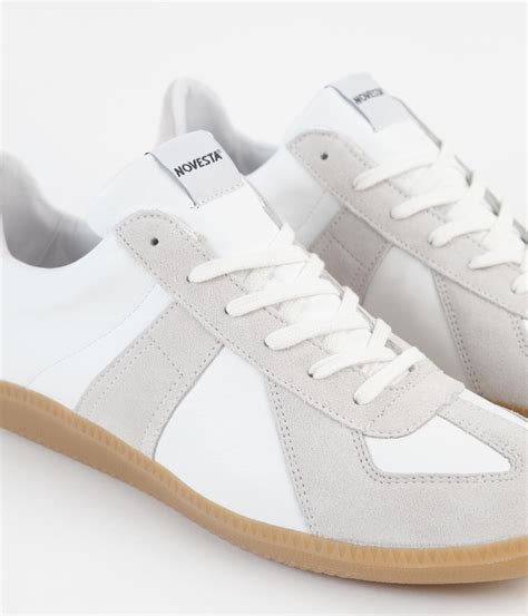 Novesta All Leather German Army Trainer Shoes - White / 003 Transparen | Always in Colour