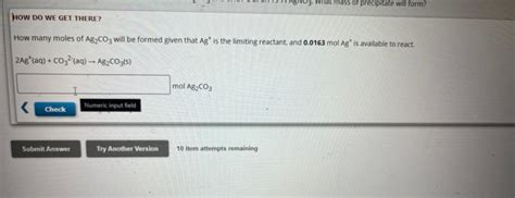 Solved How many moles of Ag2CO3 will be formed given that | Chegg.com