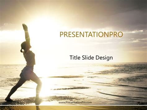 Yoga On The Beach Sport PowerPoint template - PresentationPro