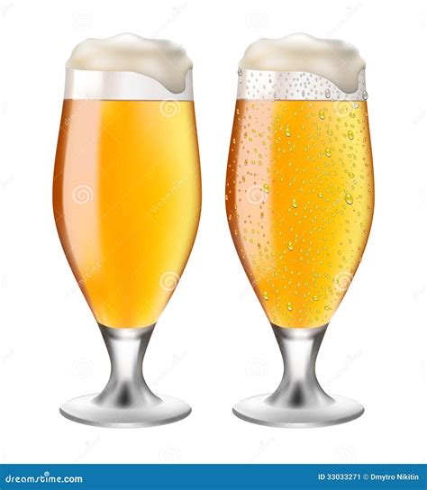 Beer in glass with drops stock vector. Illustration of condensate - 33033271