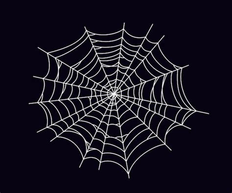 Premium Vector | Round scary spider web. white cobweb silhouette ...