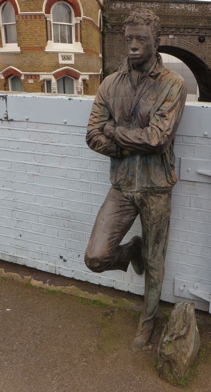 Life-like sculptures at Brixton Railway Station