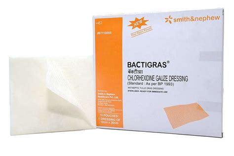 Smith & Nephew Antiseptic wound Dressing, Bactigras Dressing, - 10 X 30 cm