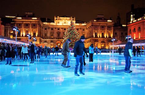 Festive ice skating at Somerset House, London