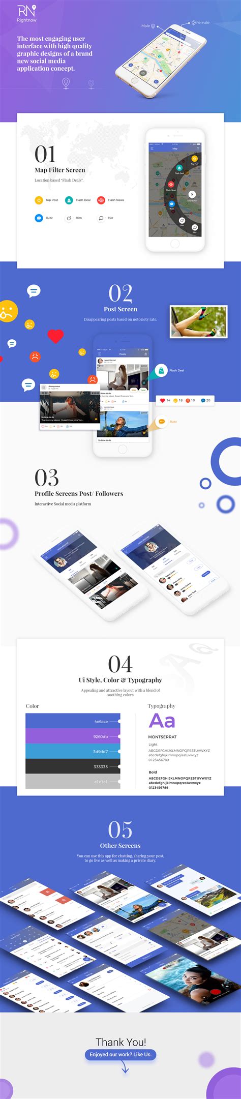 Social networking mobile app design concept on Behance