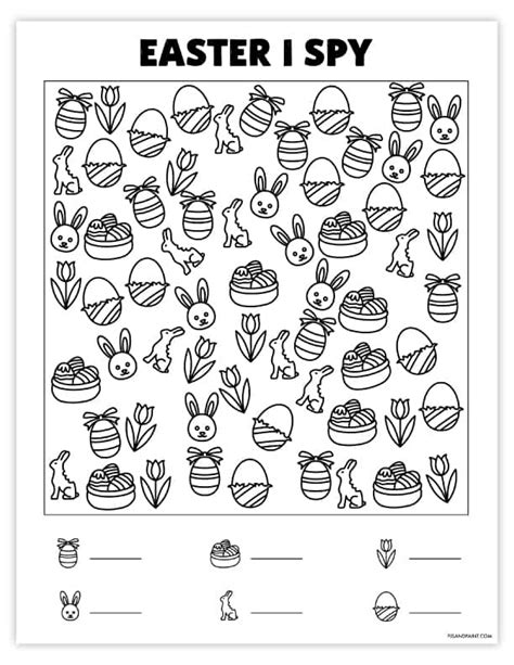 Easter I Spy Game - Free Printable - Pjs and Paint