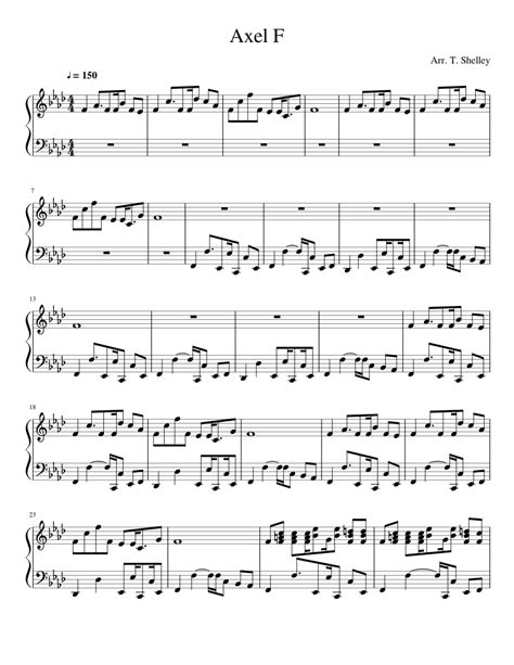 Axel F Sheet music for Piano | Download free in PDF or MIDI | Musescore.com