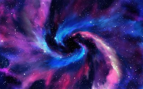 Spiral galaxy Wallpaper 4K, Milky Way, Stars, Deep space