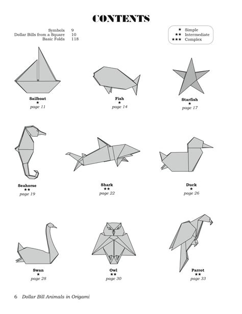 Dollar Bill Animals in Origami - John Montroll