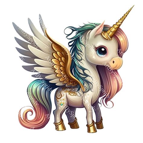 Cute Flying Unicorn With Wings PNG, Animal Clipart,kids Cartoon Design ...