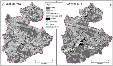 Land use pattern in 1996 and 2016 | Download Scientific Diagram