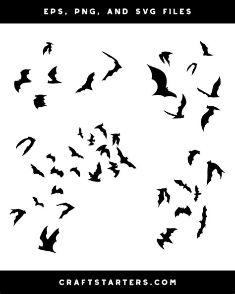 Flying Bats Silhouette Clip Art