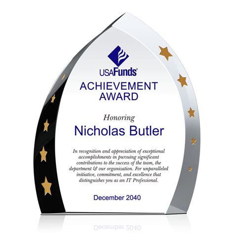 Professional Achievement Award - Wording Sample by Crystal Central