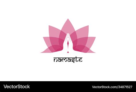 Namaste yoga logo template Royalty Free Vector Image