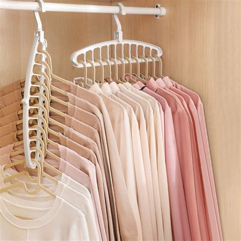 Clothes Hanger Closet Organizer Space Saving Hanger Multi-port Clothing Rack Plastic Scarf ...