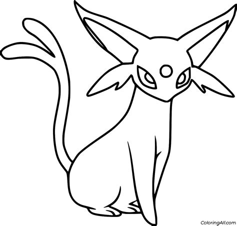 Espeon Coloring Page - ColoringAll