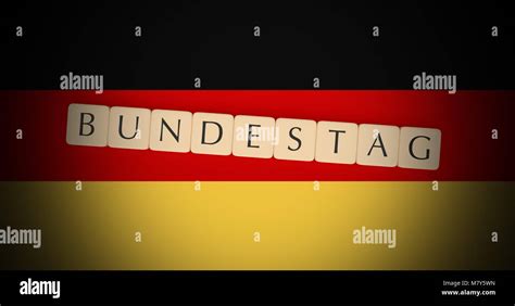 Germany Politics Concept: Letter Tiles Bundestag On German Flag, 3d illustration Stock Photo - Alamy