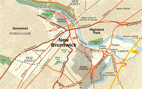 File:New Brunswick (New Jersey) map-fr.svg | New brunswick new jersey, New brunswick, New jersey