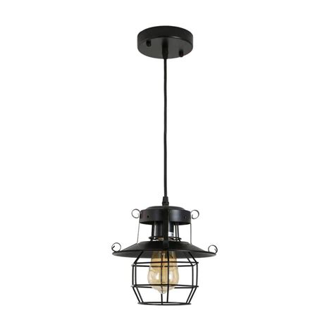 FIRHOT 60 -Watt 1 Light Black Vintage Farmhouse Pendant Light for ...