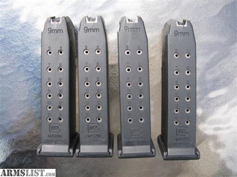 ARMSLIST - For Sale: Four Glock 19 Gen 4 Magazines