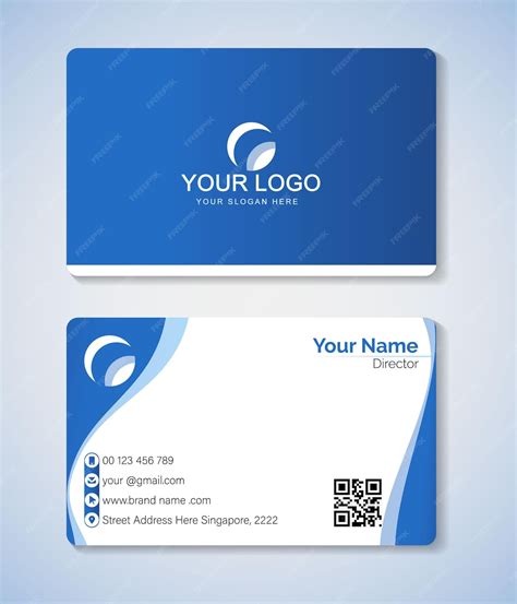 Premium Vector | Professional elegant blue and white modern business card design template ...