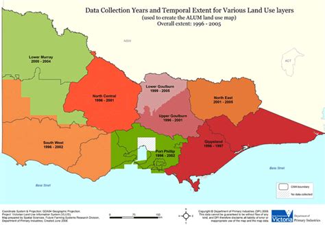 Temporal extent of land use layers | VRO | Agriculture Victoria