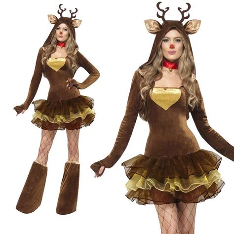 2018 Women Reindeer Christmas Outfit Sexy Animal Adult Santa Claus ...